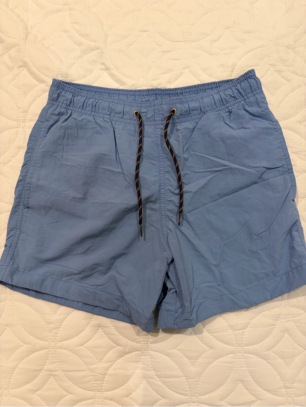 H&M Light Blue Men's Swim Trunks with Contrast Drawstring